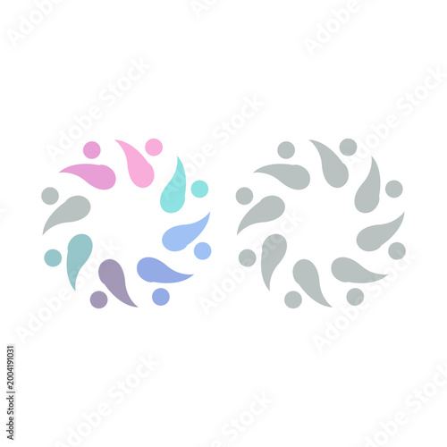 PEOPLE COMMUNITY SIGN SYMBOL LOGO VECTOR