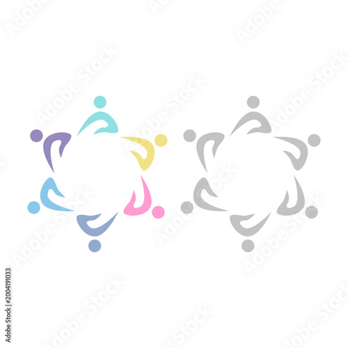 PEOPLE COMMUNITY SIGN SYMBOL LOGO VECTOR