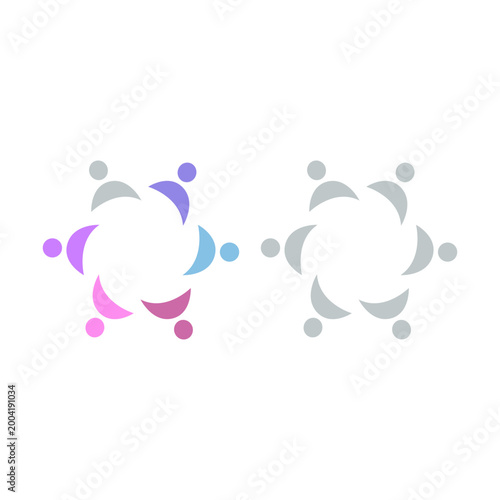 PEOPLE COMMUNITY SIGN SYMBOL LOGO VECTOR