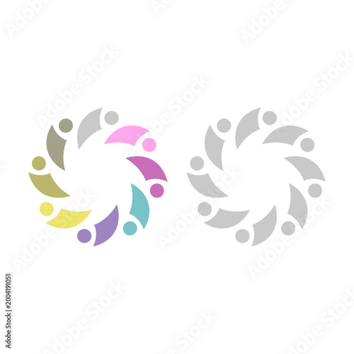 PEOPLE COMMUNITY SIGN SYMBOL LOGO VECTOR