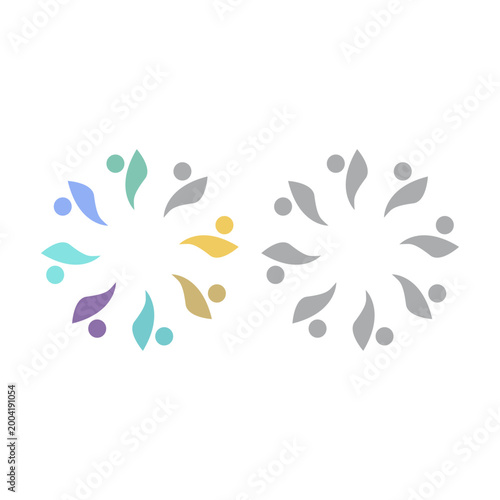 PEOPLE COMMUNITY SIGN SYMBOL LOGO VECTOR