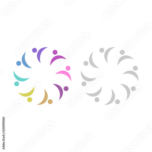 PEOPLE COMMUNITY SIGN SYMBOL LOGO VECTOR