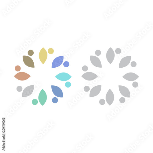 PEOPLE COMMUNITY SIGN SYMBOL LOGO VECTOR