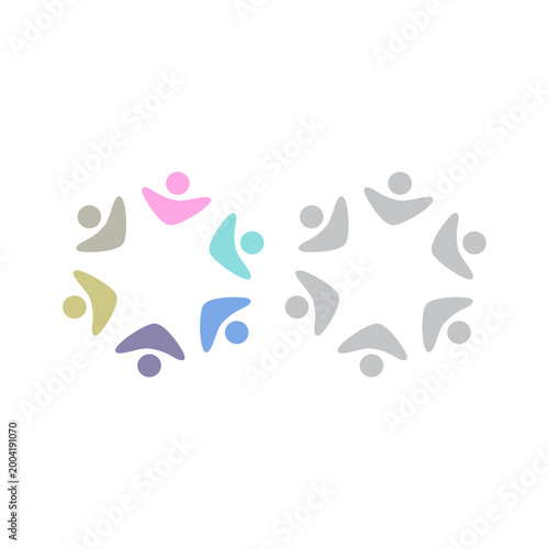 PEOPLE COMMUNITY SIGN SYMBOL LOGO VECTOR