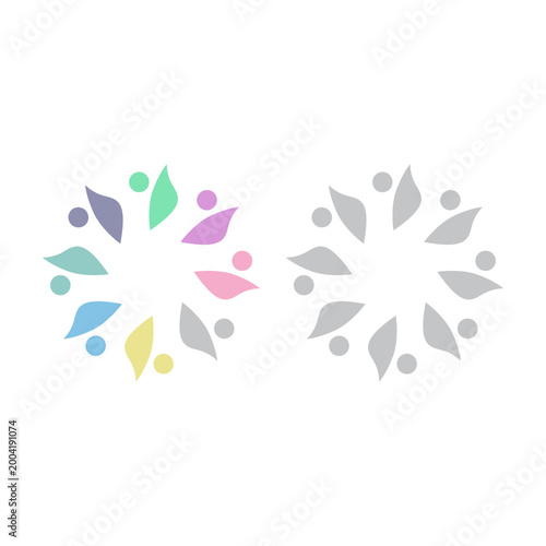 PEOPLE COMMUNITY SIGN SYMBOL LOGO VECTOR