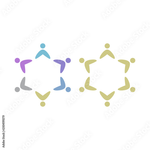 PEOPLE COMMUNITY SIGN SYMBOL LOGO VECTOR