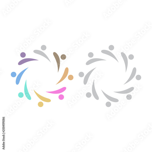PEOPLE COMMUNITY SIGN SYMBOL LOGO VECTOR