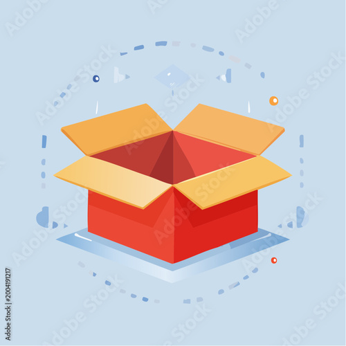 Open Cardboard Box Illustration