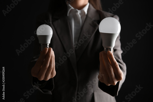 Business woman with light b...