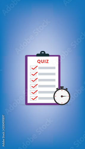 Survey Form Checklist With Timer Productivity Concept