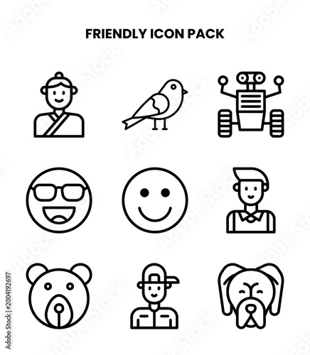 Friendly Line UI Icons Pack