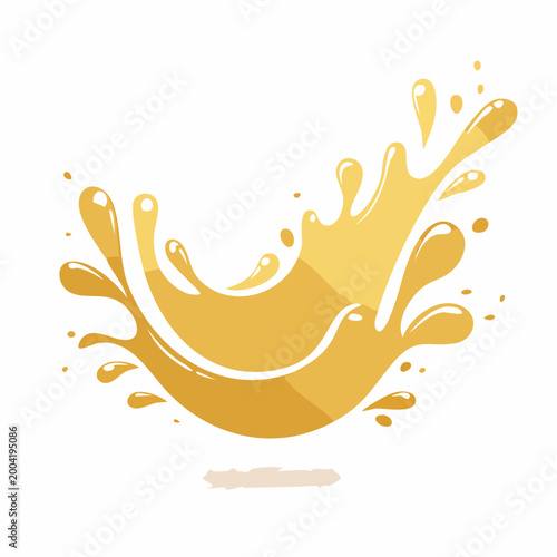 Golden liquid splash, abstract beverage illustration