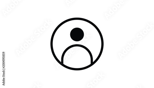 Foto Black silhouette of a person within a circle user profile