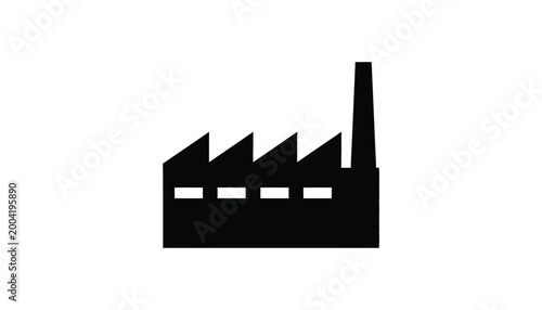 Φωτογραφία Black silhouette of a factory building with smokestack