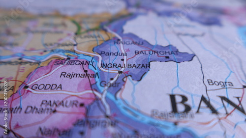 Map of West Bengal, India, showing Sahebganj, Rajmahal, Godda, and parts of Bangladesh