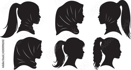 Young Muslim woman in hijab looking up at modern geometric architecture, concept of aspiration and future