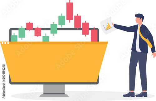 Financial analyst storing stock market data in folder