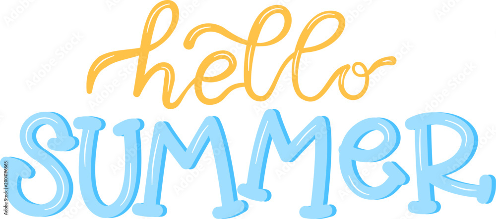 Obraz premium Hello summer hand drawn vector