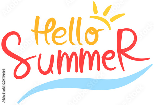 Hello summer hand drawn vector
