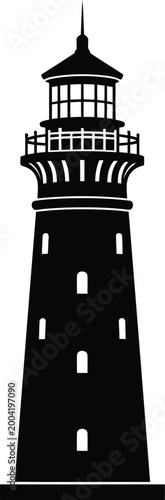 Lighthouse silhouette flat vector symbol