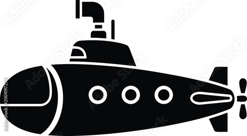 Submarine silhouette vector icon
