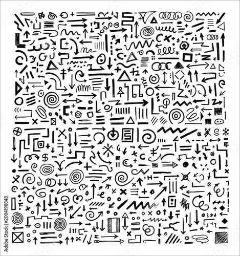 Intricate doodle pattern a chaotic collection of hand drawn elements