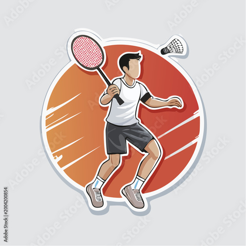 Badminton Player in Action