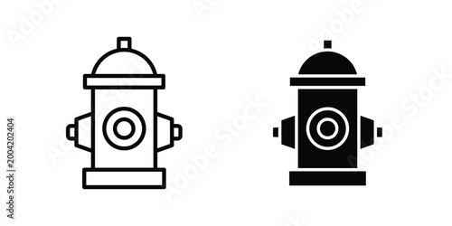Fire hydrant icon design pack in white and black color