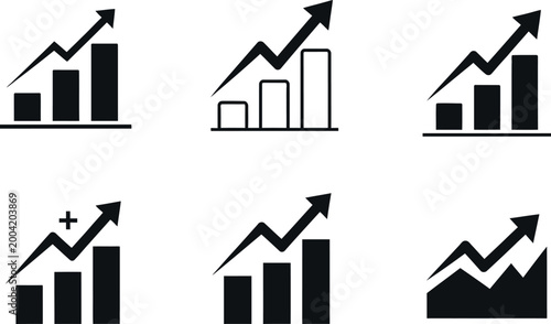 vector illustration of business graph with arrow