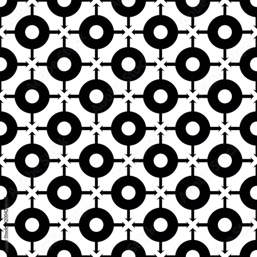 Abstract Seamless Geometric Black and White Pattern.