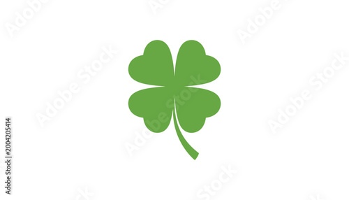 Bild auf Leinwand Green four-leaf clover on white background shamrock