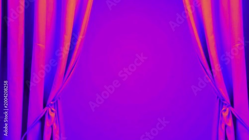 Theater curtain opening with a pop-up 