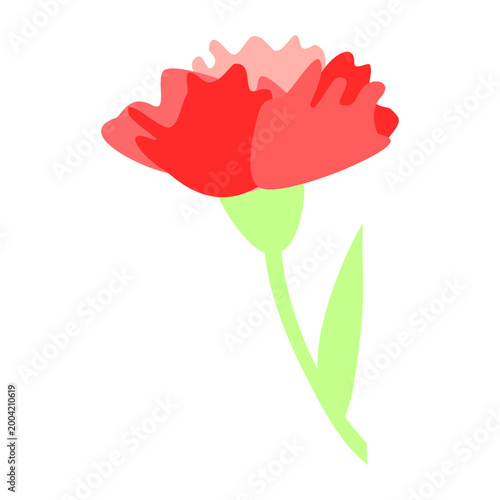 Flat vector carnation flower and gift icon set for Parents' Day