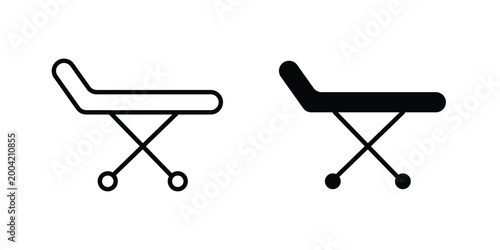 Stretcher icon design pack in white and black color