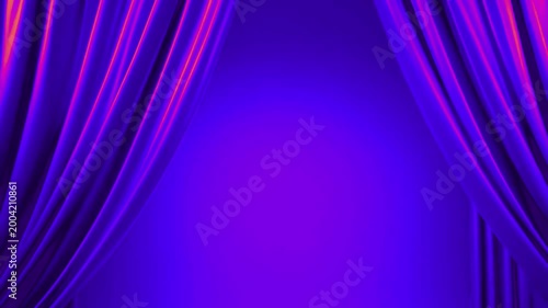 Opening the theater curtain on a plain background for a product reveal, movie premiere, or grand opening.