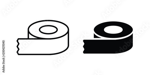 Tape icon design pack in white and black color