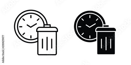 Fotografija Time waste icon design pack in white and black color