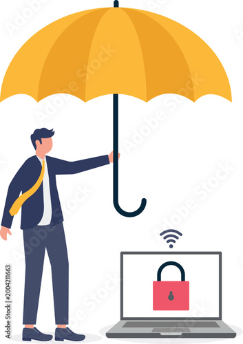 Professional protecting digital lock with umbrella