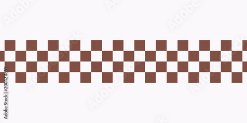 Checkered seamless pattern. Endless background. Racing flag texture. tile  white brown  chessboard pattern