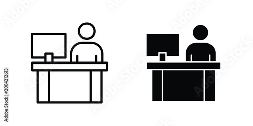 welcome desk icon design pack in white and black color