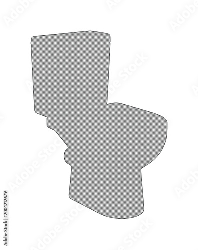Minimalist Gray Toilet Silhouette Vector isolated PNG with Transparent Background