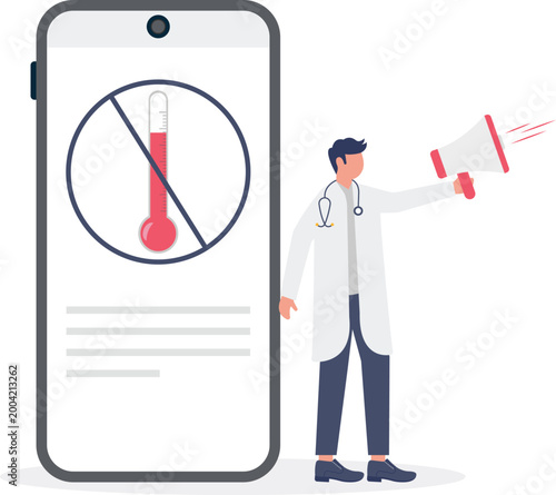 Doctor giving medical alert announcement on mobile