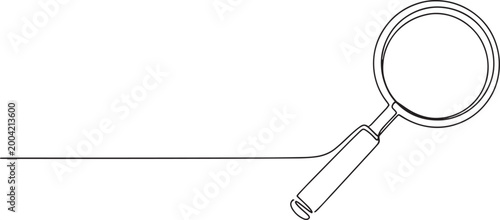 Magnifying glass on a white background - a tool for searching, discovery, and detailed examination