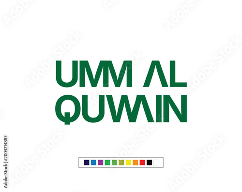 Modern vector logo featuring Umm Al Quwain skyline elements in UAE, ideal for travel, tourism, real estate branding, business identity, and location-based design projects
