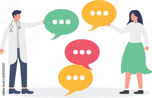 Doctor and woman discussing mental health