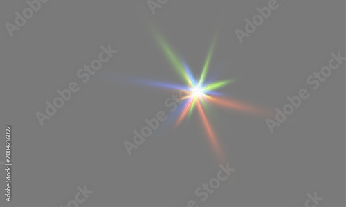 Retro futuristic flying disco sphere with neon lights and cosmic rays
