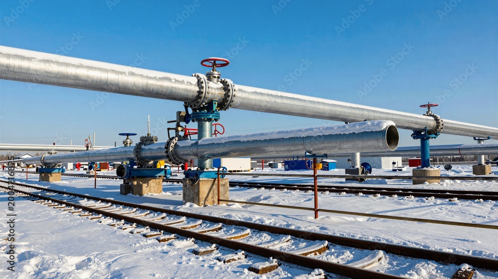 Naklejka premium railroad crossing in the morning