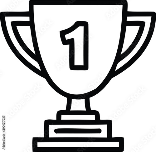 First place trophy cup icon isolated on transparent background