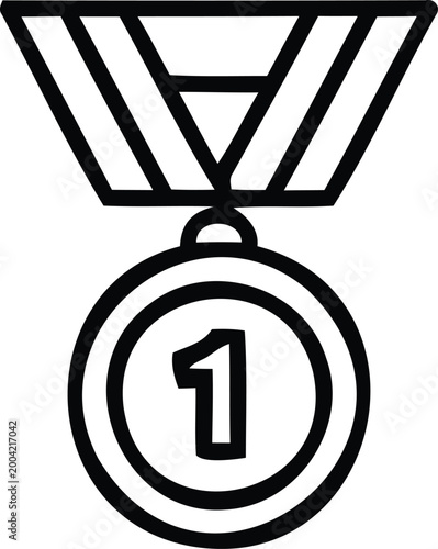 First place medal icon isolated on transparent background