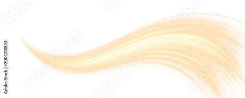 Tableau sur toile Twisting yellow neon streaks flow across a PNG